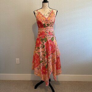 Farm Rio Blooming Floral-Print Cotton Midi Dress Multicolor Size M NWT